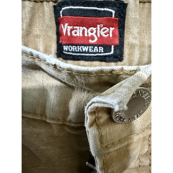 Wrangler Workwear Double Knee Cargo Khaki‎ Duck Canvas Pants Men's 40x30 - Picture 3 of 6